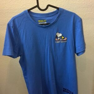 Aéropostale peanuts CAMP SNOOPY Beagle Scouts Relaxed Tee unisex size M blue